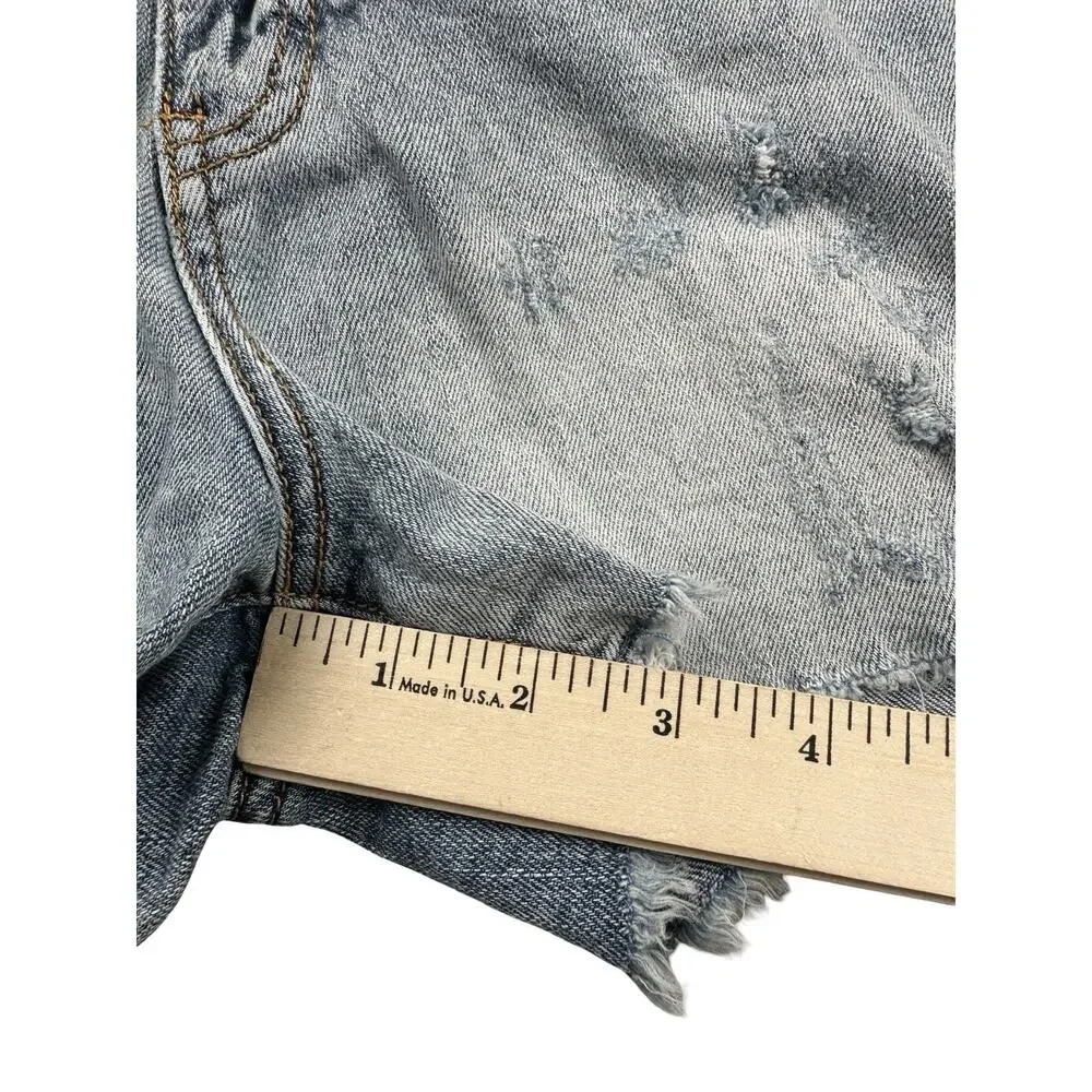 Pilcro Anthropologie High Rise Denim Cutoff Shorts Light Wash Distressed 27 - Picture 6 of 12